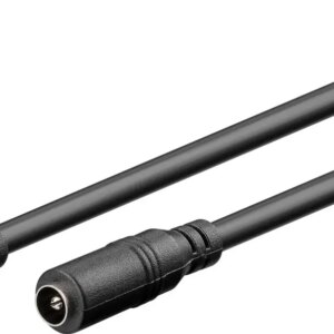 Cablu de extensie DC 5.5x2.1 mama-tata 2x0.5mm 1.5m 5A 140W negru Goobay 76635