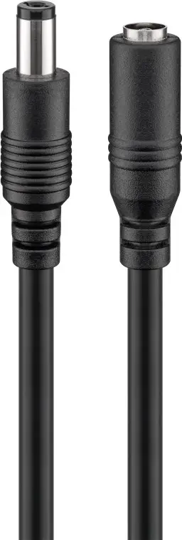 Cablu De Extensie Dc 55x21 Mama Tata 2x05mm 5m 5a 120w Negru Goobay 76671