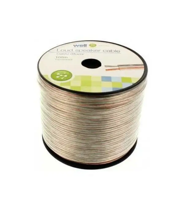 Cablu difuzor 10m transparent 2x1.5mm CCA Well LSP-CCA1.50TT-100-WL-10