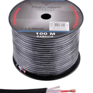Cablu difuzor Profesional 10m rotund izolat 2x1.5mm Cupru + fire bumbac 7.2mm AZUSA KAB0378-10
