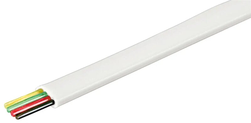 Cablu telefonic 10m 4 fire alb plat cupru AWG30 Goobay 50268-10