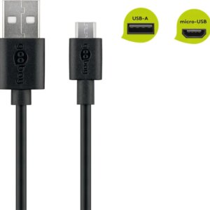 Cablu USB A tata - micro USB B tata 1m Goobay 46800
