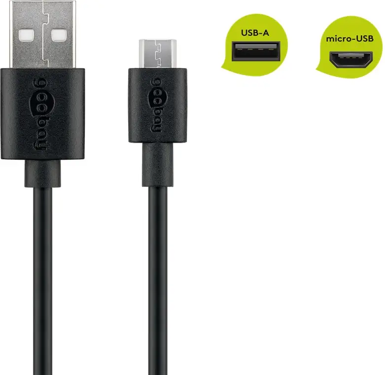 Cablu USB A tata - micro USB B tata 1m Goobay 46800