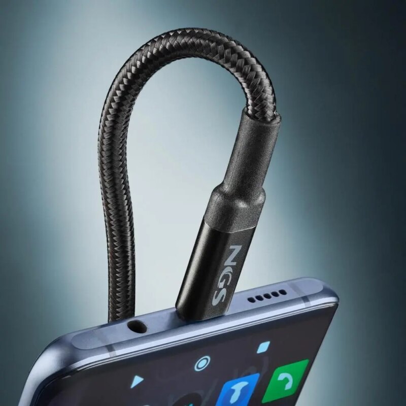 Cablu Usb C Usb C Ngs Knot 100w 2 2m 100w Negru