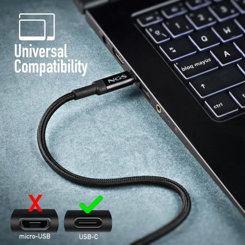 Cablu Usb C Usb C Ngs Knot 100w 2 2m 100w Negru