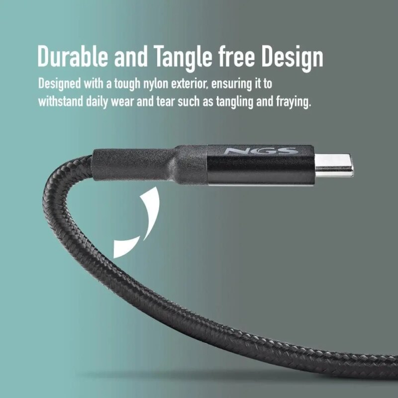 Cablu Usb C Usb C Ngs Knot 100w 2 2m 100w Negru