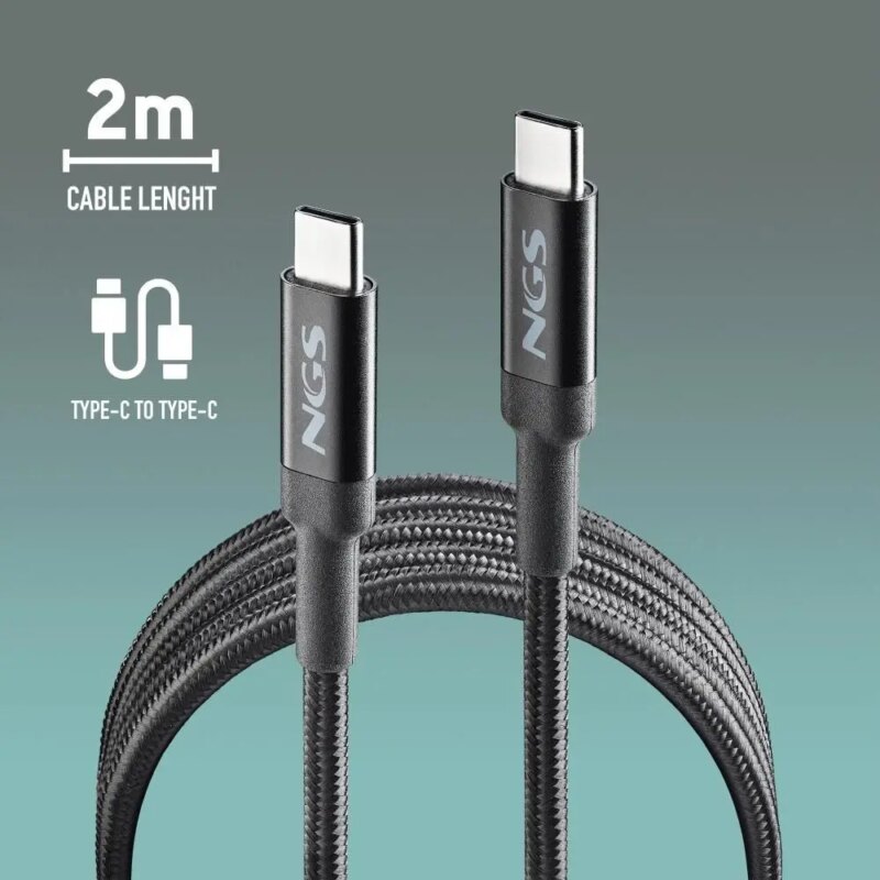 Cablu Usb C Usb C Ngs Knot 100w 2 2m 100w Negru