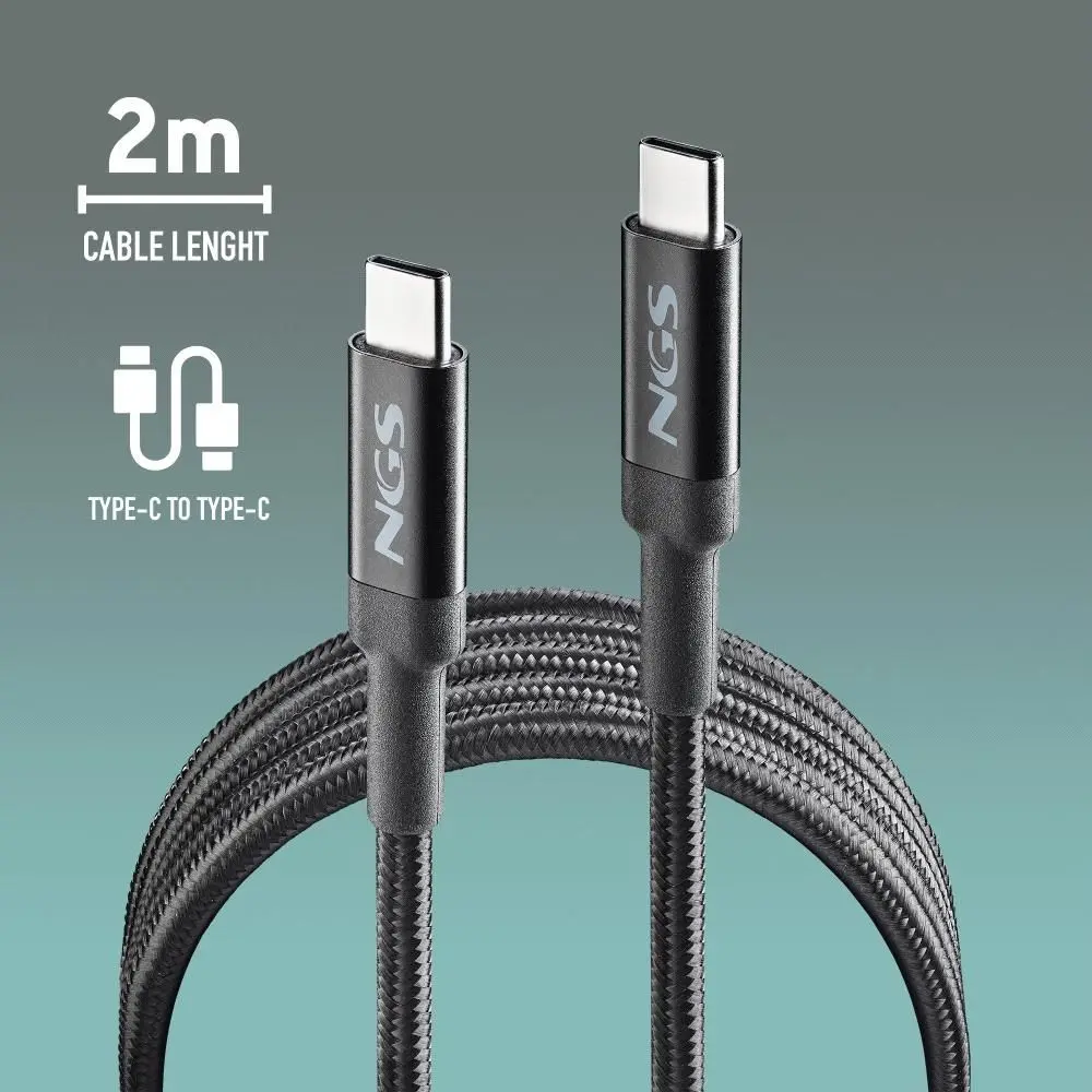 Cablu Usb C Usb C Ngs Knot 100w 2 2m 100w Negru