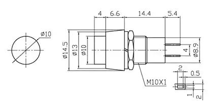 Comutator Actionat Prin Apasare Fara Retinere Off On 1a 250vac Ninigi Pbs 20b 2