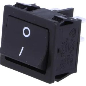 Comutator cu retinere 2 pozitii ON-OFF 6A /250VAC 22x19.6 mm negru SCI R13-33A-02-BB-2D