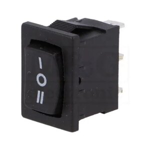Comutator fara retinere 3 pozitii (ON)-OFF-(ON) 3A /250VAC 18.8x12.9x13.4mm negru NINIGI RSM1232C0BK