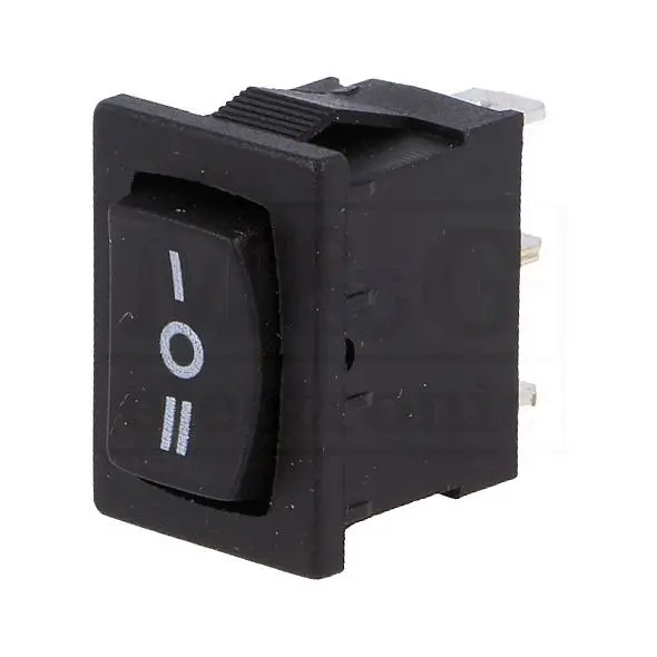 Comutator fara retinere 3 pozitii (ON)-OFF-(ON) 3A /250VAC 18.8x12.9x13.4mm negru NINIGI RSM1232C0BK