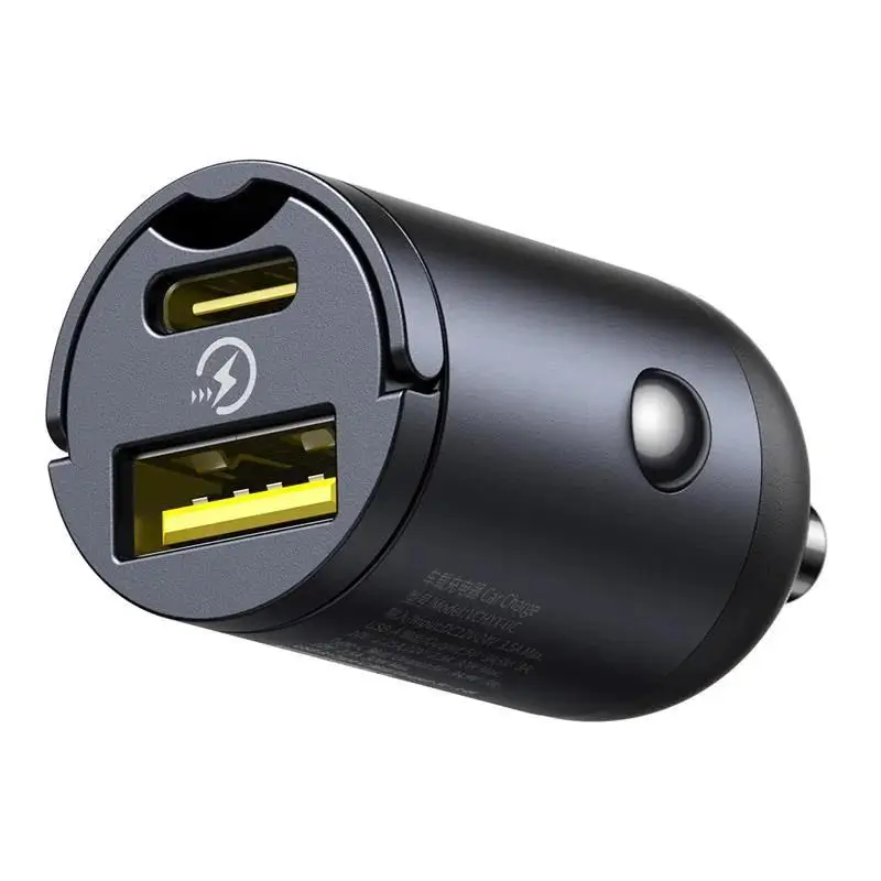 Incarcator auto Baseus Tiny Star Quick Charge 30W 1x USB Type-C 12V/2.5A negru C00035001121-00