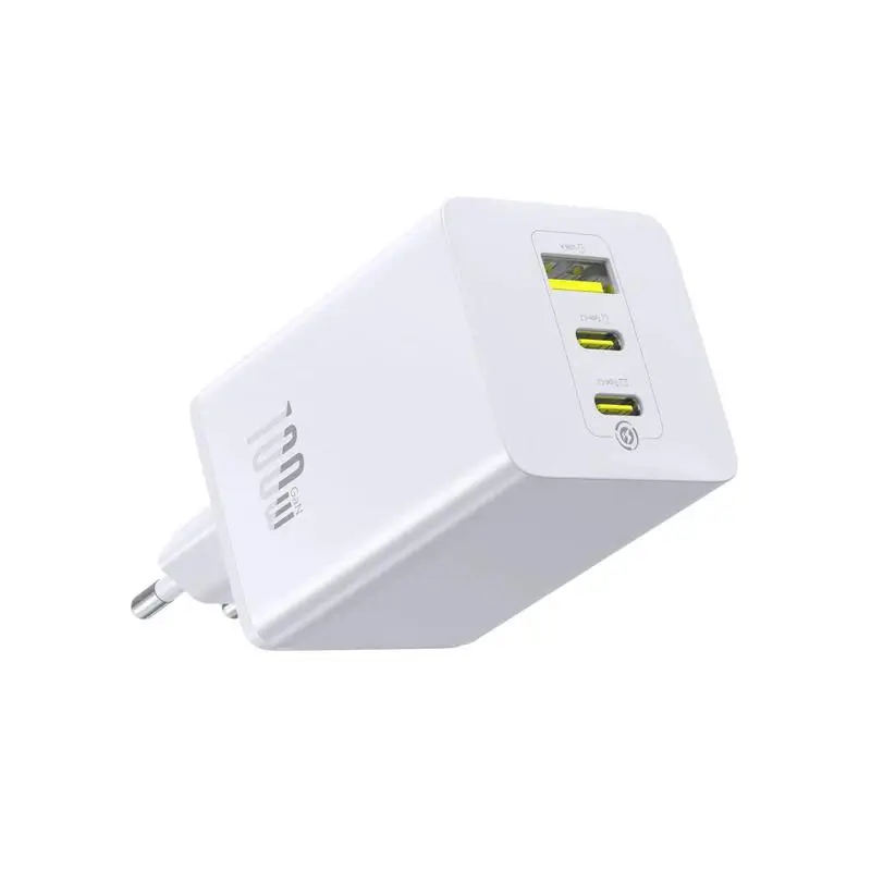 Incarcator Retea Baseus Enerfill Fe11 Quick Charge 100w 2x Usb Type C 1x Usb Alb P10182102213 00
