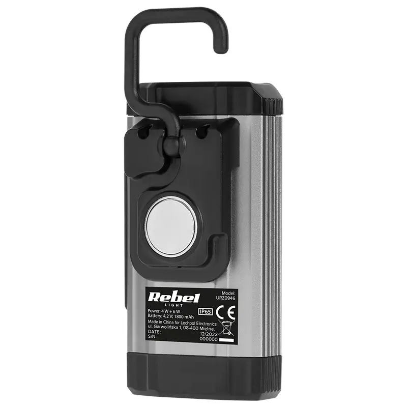 Lanterna Atelier Led Rebel Urz0946 Cob 6w Power Bank Ip65 Carlig Magnetic