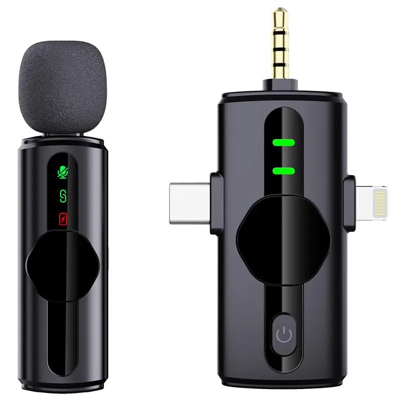 Microfon Lavaliera Wireless 3in1 35mm Usb C Ligtning Platinet Plmm11