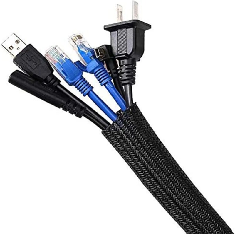 Organizator cabluri tresa poliester max. 16.0mm 5m negru