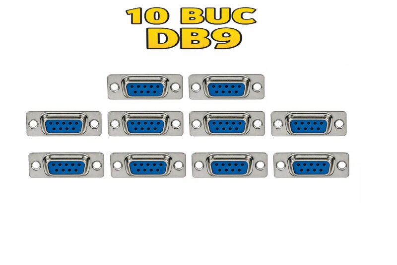 Set 10 conectori SUB-D SERIAL RS232 9 pini mama CONNFLY DS1033-09FUNSISS-CT-10 Set 10 conectori SUB-D SERIAL RS232 9 pini mama CONNFLY DS1033-09FUNSISS-CT-10