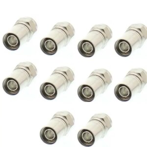 Set 10 mufe F cu sertizare RG6 7mm cu inel cauciuc WELL FC-100-WL-10