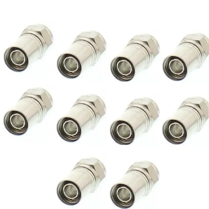 Set 10 mufe F cu sertizare RG6 7mm cu inel cauciuc WELL FC-100-WL-10