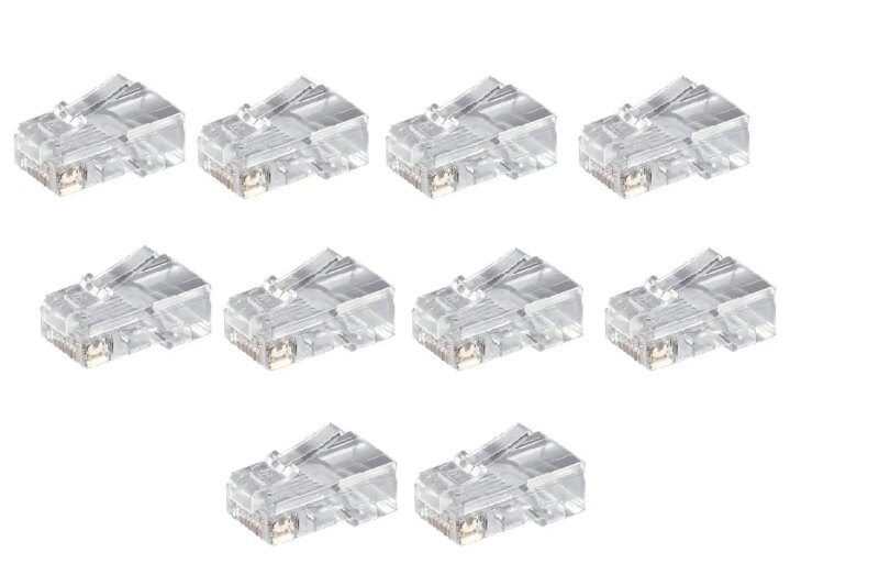 Set 10 mufe internet RJ45 CAT5 8p8c cablu push rotund Goobay 58627-10