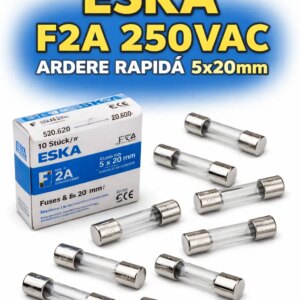 Set 10 sigurante ESKA F2A 250VAC ardere rapida 5x20mm 520.620-10