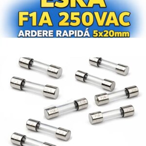 Set 10 sigurante F1A 250VAC ardere rapida 5x20m ESKA 520.617-10