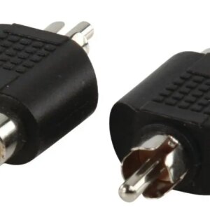 Set adaptor RCA tata - 2x RCA mama 2 bucati Well AC-016-BW
