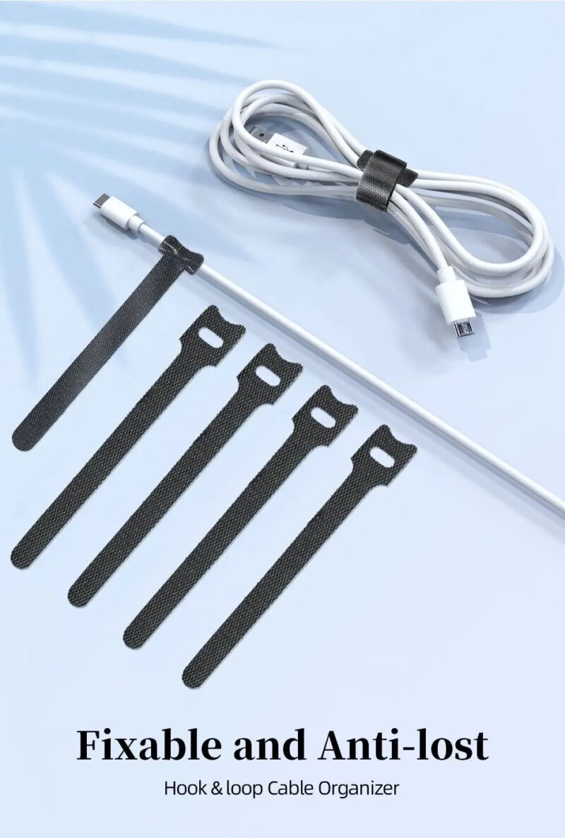 Set Organizator De Cabluri Banda Velcro Well 150mm X 12mm 25buc Negru Org Cable T0225bk Wl