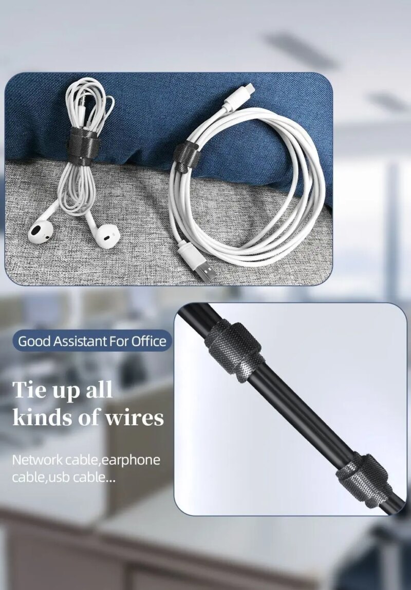 Set Organizator De Cabluri Banda Velcro Well 150mm X 12mm 25buc Negru Org Cable T0225bk Wl