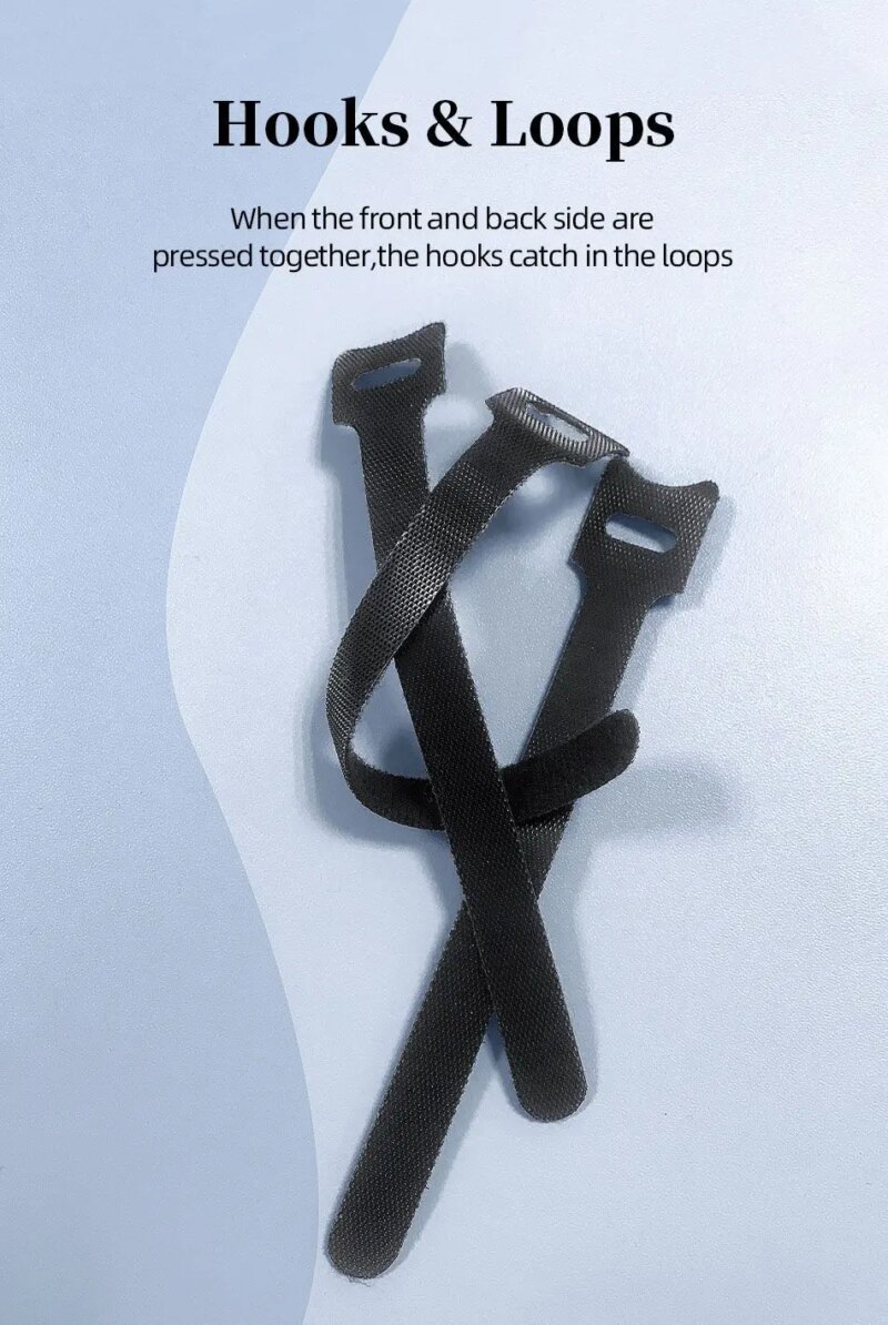 Set Organizator De Cabluri Banda Velcro Well 150mm X 12mm 25buc Negru Org Cable T0225bk Wl