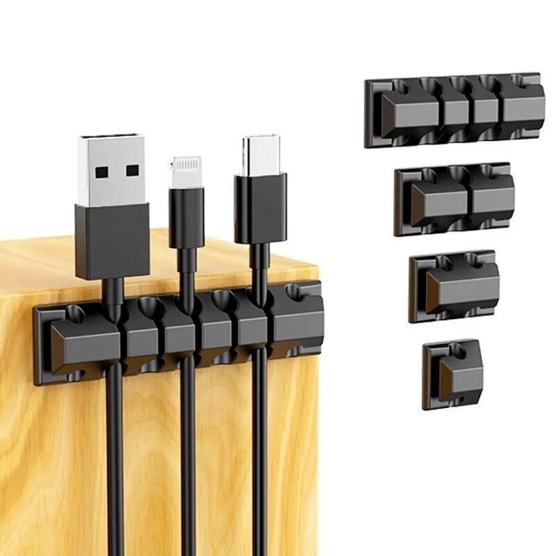 Set Organizator De Cabluri Well Autoadeziv 5 Dimensiuni 5buc Negru Org Cable S0105bk Wl