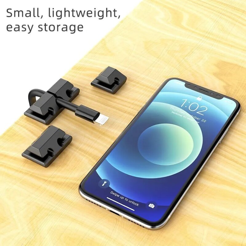 Set Organizator De Cabluri Well Autoadeziv 5 Dimensiuni 5buc Negru Org Cable S0105bk Wl