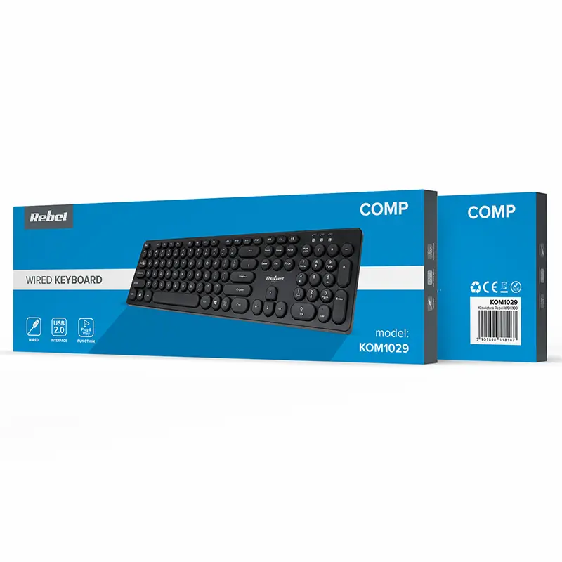Tastatura 96 Taste Cu Fir Usb Rebel Wdk100 Kom1029