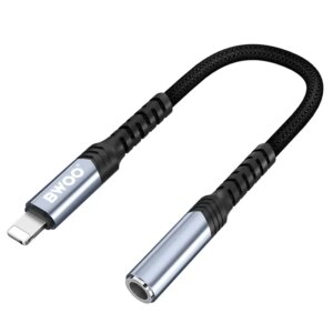 Adaptor audio Lightning tata - JACK 3.5 mm mama 10cm negru BWOO BO-BZ48
