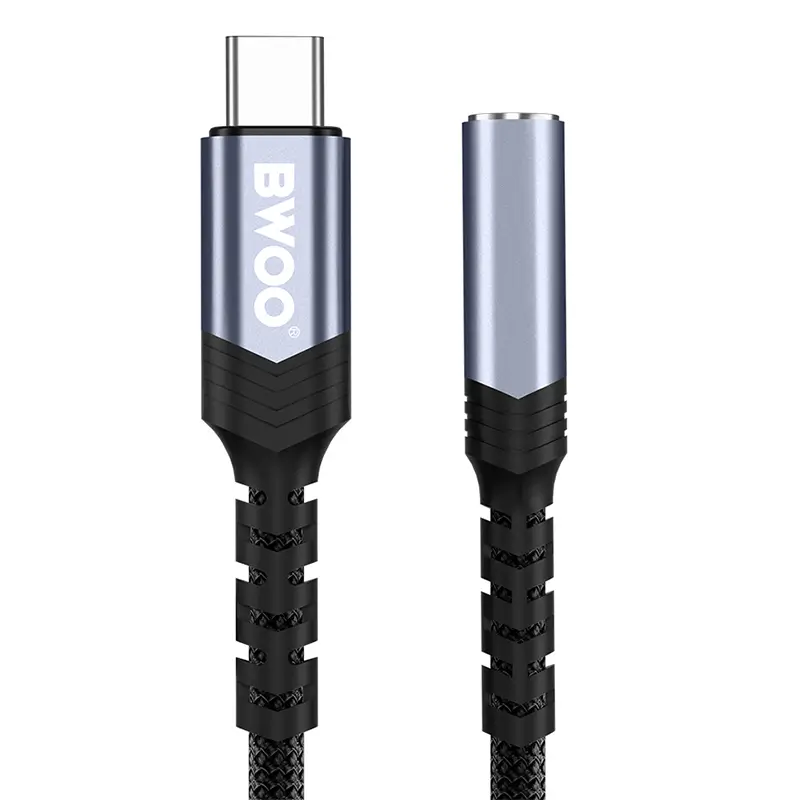 Adaptor Audio Usb C Tata Jack 35 Mm Mama 10cm Negru Bwoo Bo Bz47