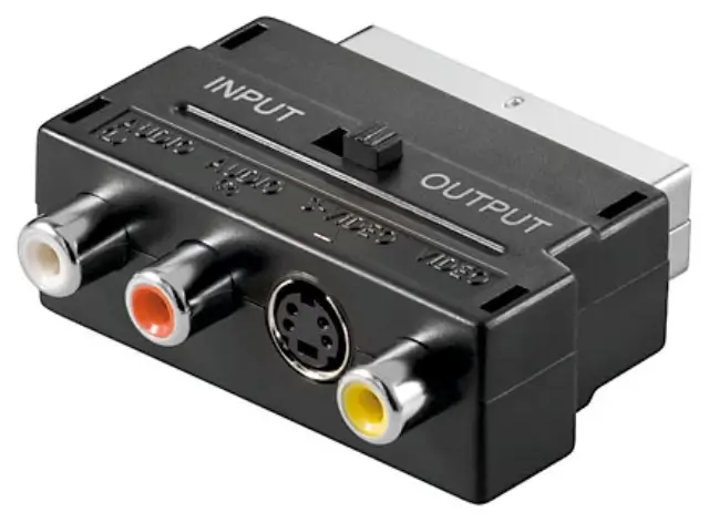 Adaptor Scart la 3x RCA si Svhs cu comutator IN/OUT