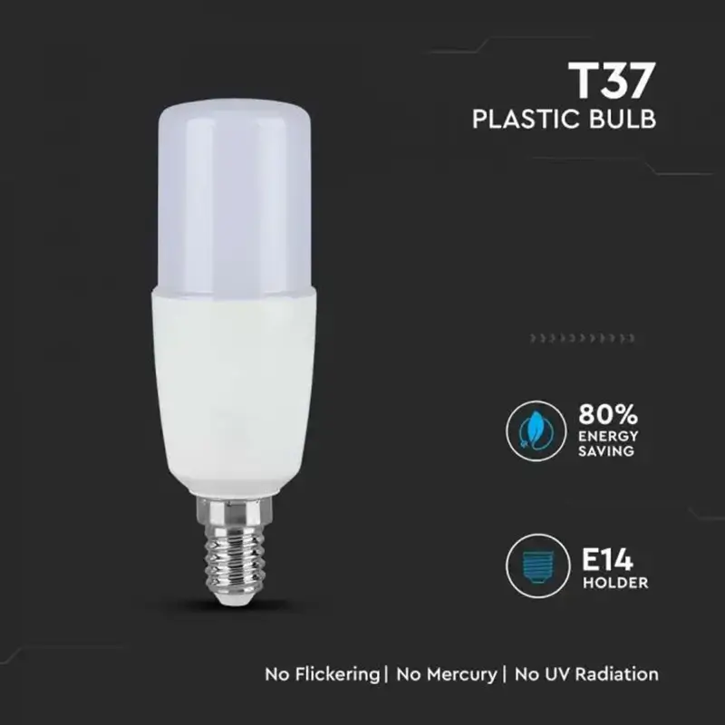 Bec Led T37 E14 75w 6500k Alb Rece V Tac Sku 24032