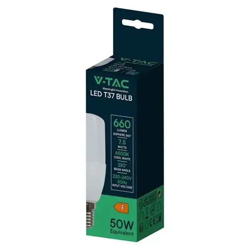 Bec Led T37 E14 75w 6500k Alb Rece V Tac Sku 24032