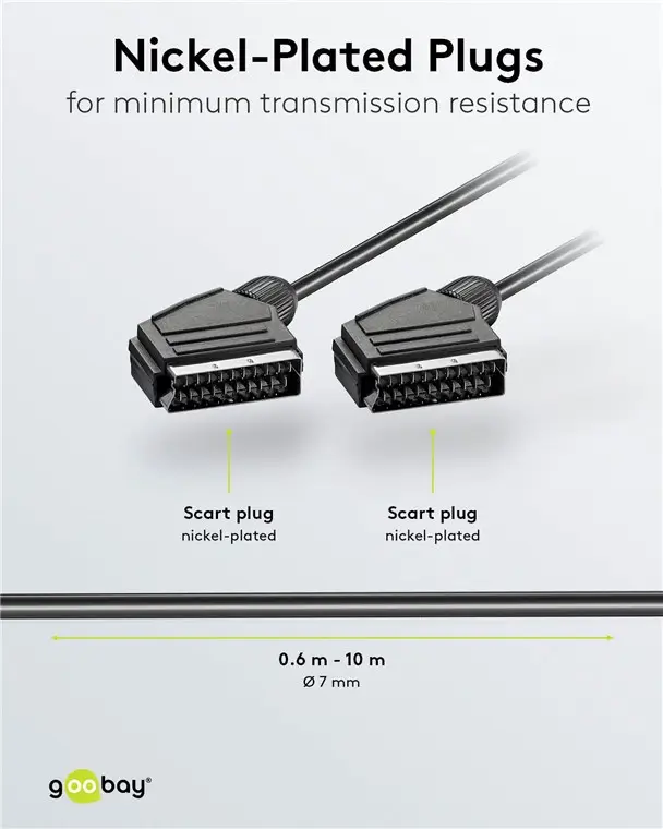 Cablu Euro Scart 21 Pini Euro Scart 21 Pini 15m Goobay 11702