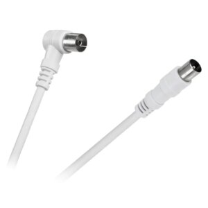 Cablu RF video alb mufa dreapta si la 90 grade 5m Cabletech KPO2740F-5
