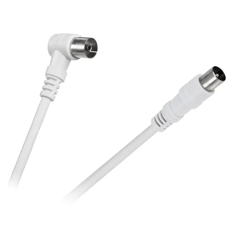 Cablu RF video alb mufa dreapta si la 90 grade 5m Cabletech KPO2740F-5