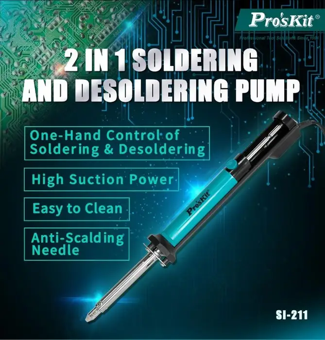 Ciocan De Lipit Si Pompa De Fludor Pentru Dezlipit 2in1 40w 27cm Si 211b Pro Skit
