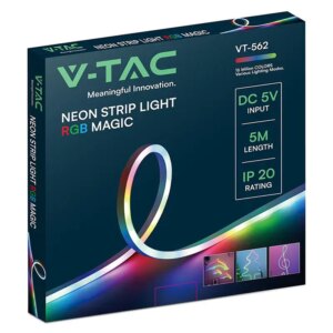 Kit banda LED NEONFLEX MAGIC RGB 5m 5VDC IP20 + telecomanda V-tac SKU-24050