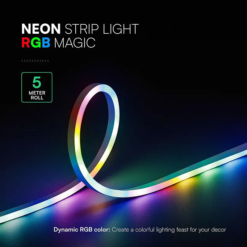 Kit Banda Led Neonflex Magic Rgb 5m 5vdc Ip20 Telecomanda V Tac Sku 24050