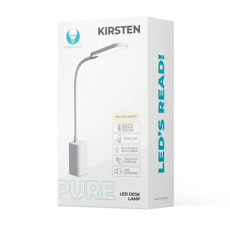 Lampa LED de birou 6W 4000K cu acumulator 1200mAh cu prindere clip masa /birou alb KIRSTEN FLB-10 3 Lampa Led De Birou 6w 4000k Cu Acumulator 1200mah Cu Prindere Clip Masa Birou Alb Kirsten Flb 10