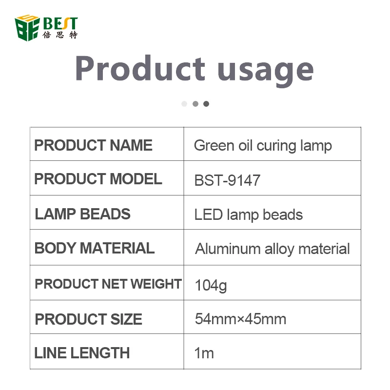 Lampa Uv Led 3w Alimentare Usb Pentru Fixare Vopsea Masca Protectie Lipire Pcb Bst 9147