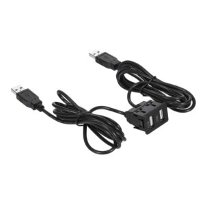 Modul panou auto 2x USB-A mama la 2x USB-A tata cablu 1m negru