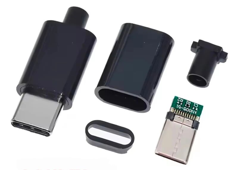 Mufa Usb C 31 5pin Tata Slim Carcasa Din Plastic Pentru Montare Pe Cablu