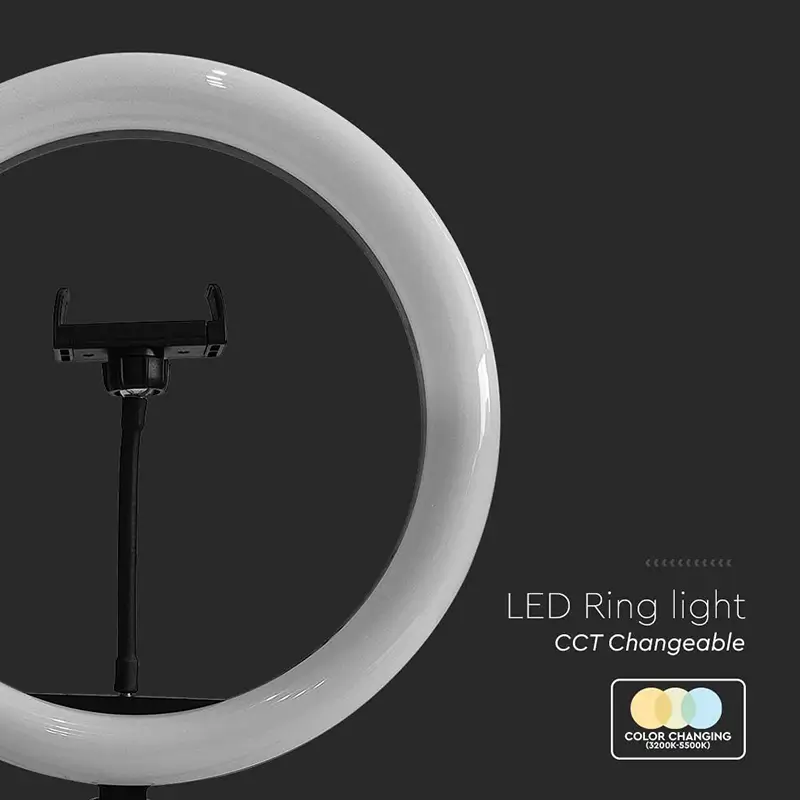 Selfie Led 7w 3200 5500k Ring Light 10 3in1 Cu Alimentare Usb V Tac Sku 23048
